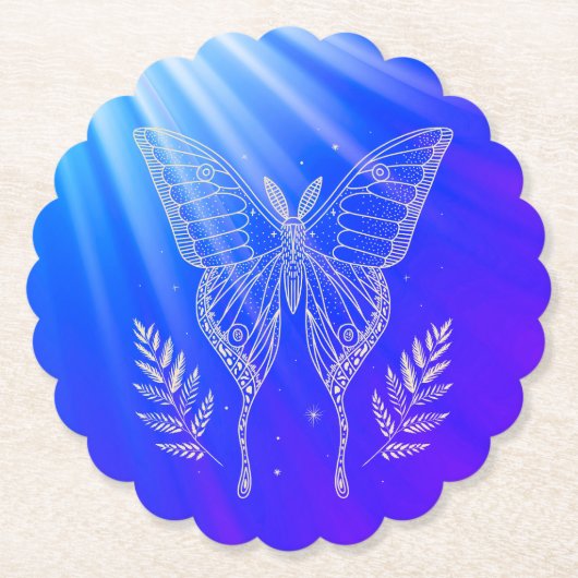 ブルーシェルコースター銀蝶 ペーパーコースター (正面)