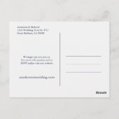 ブルーシェル航海の予算結婚式招待状 ポストカード (裏面)