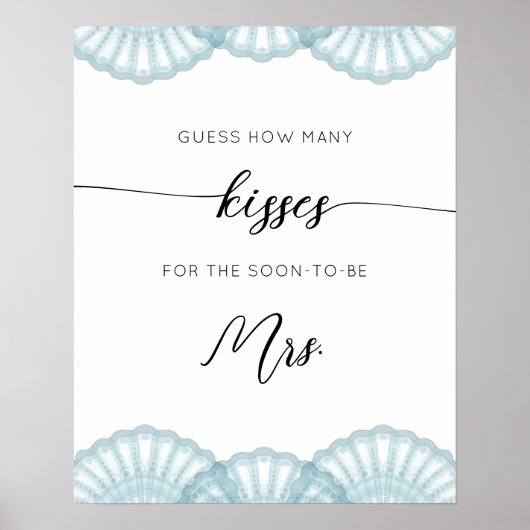 ブルーシェル キスはいくつ？ ウェディングシャワーのゲーム ポスター (正面)