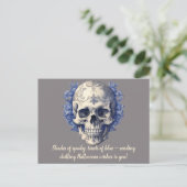 ブルーシェードかわいらしと不気味スカルハロウィーン シーズンポストカード (スタンド正面)