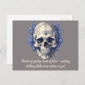 ブルーシェードかわいらしと不気味スカルハロウィーン シーズンポストカード (正面/裏面)