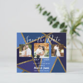 ブルーシェードと金ゴールドブロンズのジオメトリック救日付 (スタンド正面)