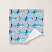 ブルーシェードのサメ バスタオルセット (ウォッシュタオル)