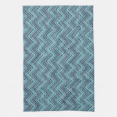 ブルーシェードのシェブロンパターン キッチンタオル (縦)