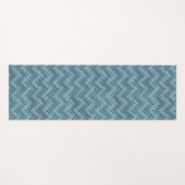ブルーシェードのシェブロンパターン ヨガマット (正面(横))
