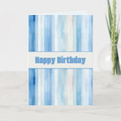 ブルーシェードの抽象的な誕生日 カード (正面)
