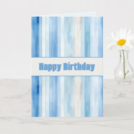 ブルーシェードの抽象的な誕生日 カード (小さな植物)