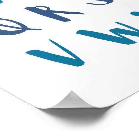 ブルーシェードアルファベットキャピタルレターキッズルーム ポスター (角)