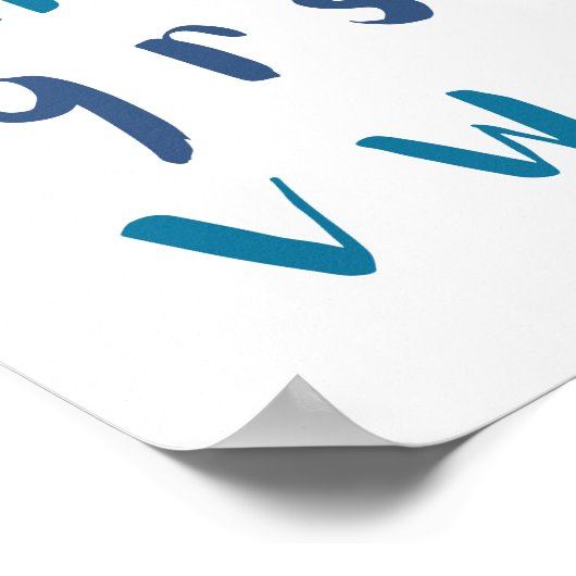 ブルーシェードアルファベット小文字キッズルーム ポスター (角)