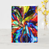 ブルーシェードオレンジイエロール抽象芸術ファンタジー花 カード (黄色い花)