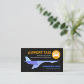 ブルーシェードジェット飛行機ブラックグランジエアポートタクシー 名刺 (スタンド正面)