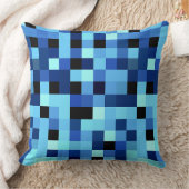 ブルーシェードチェッカーボード クッション (ブランケット)