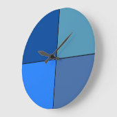ブルーシェード抽象芸術アートウォールクロック ラージ壁時計 (傾斜)