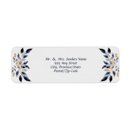 ブルーシェード葉差出人住所付き金ゴールド ラベル