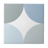 ブルーシェード1つ4つ目の円ジオメトリデザイン タイル (正面)