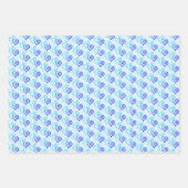 ブルーシェード2リンクハートパターン ラッピングペーパーシート (正面)