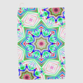 ブルーシェード8ポイント星万華鏡のように千変万化するパターン ゴルフタオル