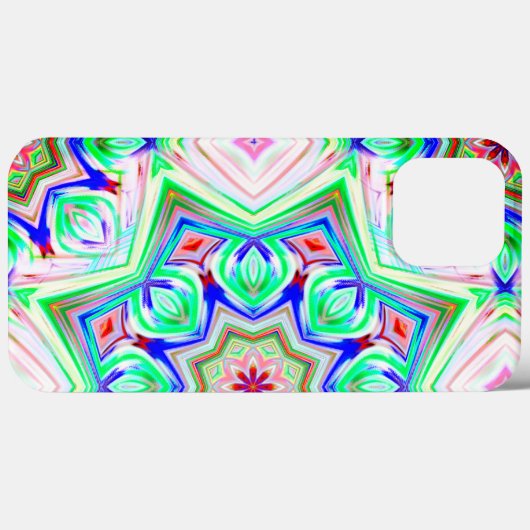 ブルーシェード8ポイント星万華鏡のように千変万化するパターン Case-Mate iPhoneケース (裏面 (横))