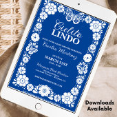 ブルーシエリトリンドメキシカンベイビーシャワーボーイ 招待状