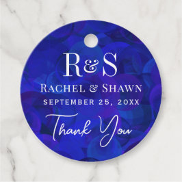 ブルーシエレガントックモダンモノグラム結婚ズ フェイバータグ