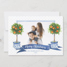 ブルーシエレガントトラスチノセリークリスマス写真 シーズンカード