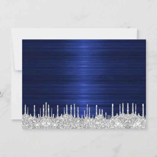 ブルーシエレガントルバーグリッタードリップ誕生日 サンキューカード (裏面)