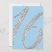 ブルーシエレガントルバーセーキングリッタースイート16 招待状 (裏面)