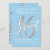 ブルーシエレガントルバーセーキングリッタースイート16 招待状 (正面/裏面)