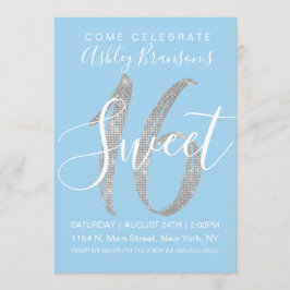 ブルーシエレガントルバーセーキングリッタースイート16 招待状