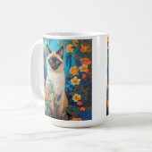 ブルーシカラフルャメネコ植物園 コーヒーマグカップ (正面左)