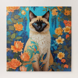 ブルーシカラフルャメネコ植物園 ジグソーパズル