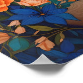 ブルーシカラフルャメネコ植物園 ポスター (角)