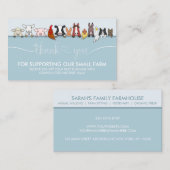 ブルーシグネチャーファーム獣医ありがとう 名刺 (正面/裏面)