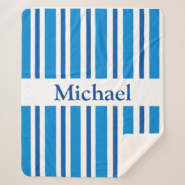 ブルーシストライプェルパブランケット シェルパブランケット