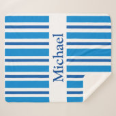 ブルーシストライプェルパブランケット シェルパブランケット (正面(横))