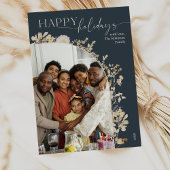 ブルーシックアーチファミリーフォトハッピーホリデーズカード シーズンカード