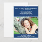 ブルーシック写真卒業招待状 招待状 (正面/裏面)