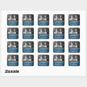 ブルーシックSteampunk写真Save the Date Stickers スクエアシール (シート)