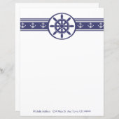 ブルーシップ車輪パーソナライズされた紙シート (正面/裏面)