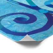 ブルーシティシェフチャウエン紙コラージュ ポスター (角)