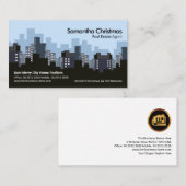 ブルーシティスカイラインシルエット実在エステートブローカー 名刺 (正面/裏面)