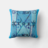 ブルーシティCHEFCHAOUEN紙コラージブルーリム クッション (裏面)