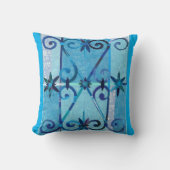 ブルーシティCHEFCHAOUEN紙コラージブルーリム クッション (正面)