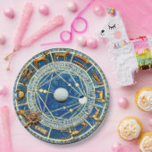 ブルーシテリア〔占星術の〕十二宮図星占いパーティー占星術 ペーパープレート (パーティー)