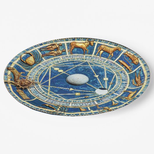ブルーシテリア〔占星術の〕十二宮図星占いパーティー占星術 ペーパープレート (アングル)