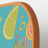 ブルーシトラスフルーツスライス ピックルボールラケット (左詳細)