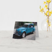 ブルーシトロエン2CV カード (黄色い花)