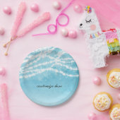 ブルーシナ素朴ーストリングライト結婚式 ペーパープレート (パーティー)