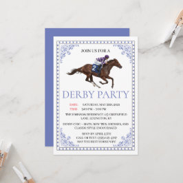 ブルーシノワズリ 馬 競馬 ダービーパーティー ご招待 招待状