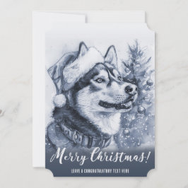 ブルーシベリアのハスキークリスマス シーズンカード